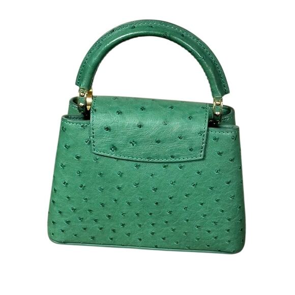 Louis Vuitton Ostrich Mini Capucines Green Bag EUC Excellent - Picture 4 of 8